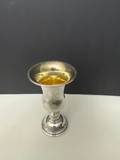 Antique Sterling Silver Gold Judaica Kiddush cup Etched David Star 4