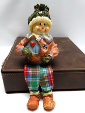 Resin Snowman Shelf Sitter Dangle Legs in Winter Clothes and Sock Hat Christmas picture