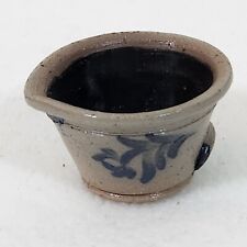 Vintage 1991 Rowe Pottery Works Miniature Salt Glaze Batter Bowl Floral Folk Art picture