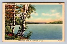 Manchester ME-Maine, General Greetings Peaceful Scene, Vintage c1940 Postcard picture