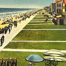 Vintage Virginia Beach, VA Linen Postcard Ocean Front Promenade View Unposted picture