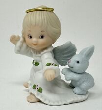 Enesco Ruth Morehead Holly Babes 1997 Angel w/ Bunny Rabbit picture