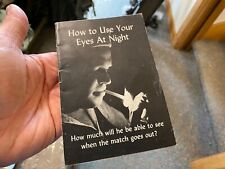 ORIGINAL WWII US ARMY QUARTERMASTER CORP BOOKLET-HOW TO USE YOUR EYES AT NIGHT picture