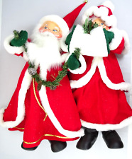 Jumbo Annalee SANTA & Mrs CLAUS 32” Dolls Standing Christmas 2004 Deluxe Decor picture