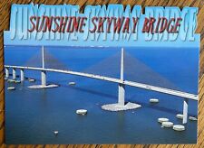 Sunshine Skyway Bridge postcard, unposted, silhouette, 7 x 5 inches picture