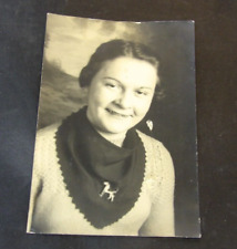 Circa 1930S'Snapshot-Woman Wearing a Terrier Dog Brooch picture