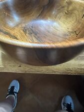 Hand crafted 12inch round Black Walnut salad/fruit bowl.  Approx 4inches Deep picture