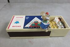 Christmas MatchBox Mice HALLMARK Vintage 1984 Kitchen Matches MUSIC BOX tested picture
