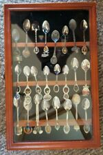 Vintage Collector Souvenir Spoons States Lot of 24 And Display Case  picture