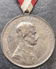 ✚11497✚ Austro-Hungarian WW1 Large Silver Bravery Medal Karl IV. 1916 Kautsch picture