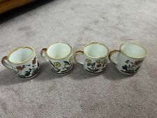 VTG 70s Stoneware Floral Coffee Cups Mug Flower Power Set of 4 Japan picture