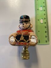 Drummer Bear,2” , Hydro stone, Lamp Topper New, As Pictured.0ld Vintage picture