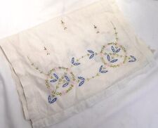 Vintage Handmade Cross Stitch Tablecloth Granny Cottage Core picture