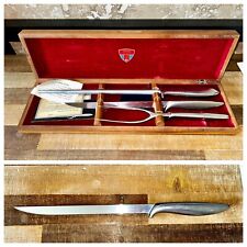 VTG 3 Pc Gerber Legendary Knives Carving Knife Fork Sharpener Case + Extra Knife picture