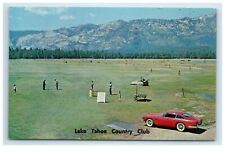 1968 Lake Tahoe Country Club Postcard Golf Golfing Golfers Classic Car picture