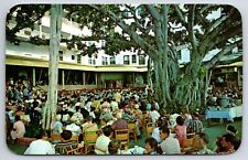 Moana Hotel Banyan Court 1955 Waikiki Hawaii HI CURT TEICH Chrome Postcard picture