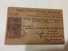 OLD PAPER ENVELOPE VP TELEGRAM BOMBAY AUTOMOBILE 1929 RARE INDIA COLLECTIBLE picture