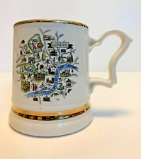 vintage London map mug prince william 22 kt gold trim picture