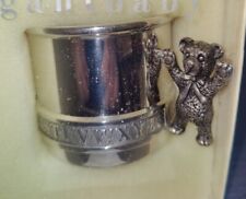 Elegant Baby Pewter ABC Cup Bear Handle New Open Box 2.375