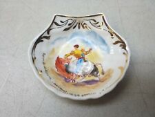 Spanish Recuerdo de Espana Bullfight Travel Souvenir Dish Vintage Shell Shaped  picture