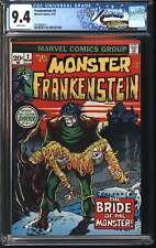 Marvel Comics Frankenstein 2 3/73 FANTAST CGC 9.4 White Pages picture