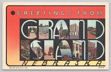 Grand Island Nebraska, Large Letter Greetings, Vintage Postcard picture