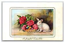 Fantasy Easter Greetings Rabbit Egg Basket  Embossed Unused DB Postcard  H27 picture