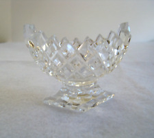 Vintage Bohemia Pedestal Crystal Trinket Jewelry Dish Cut Diamond Top Unique picture