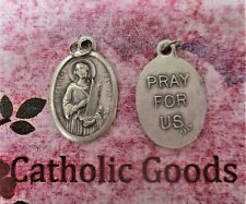 Saint St. Cecilia - Pray for Us - Italian Silver tone Oxidized 1 inch Medal  picture