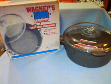 Wagner’s 1891 Original 5QT DUTCH OVEN Pot Pan Cast Iron w/ Glass Lid Made in USA picture