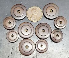 Lot Of Vintage Buttons Brown Bullseye Style Fashion Restore DIY Maker picture