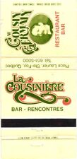 Ste-Foy Quebec Canada La Cousiniere Bar Recontres Vintage Matchbook Cover picture