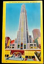 2 Vintage Postcard RCA Building Rockefeller Center Night & Day New York City NY picture