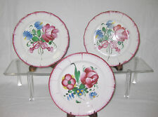 18th C. SET OF 3 FRENCH STRASSBOURG HAND MADE, HAND PAINTED FAIENCE PLATES picture