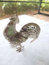 French Christofle Lumiere Silver Plate Rooster Animal Bird Figurine picture