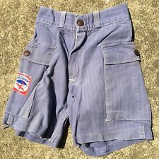 Vintage 40s 50s WWII HBT Army Military Paratrooper Shorts Pants Kids Youth Worn picture