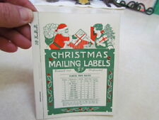 Vintage 1920's/1930's Gummed Christmas Mailing Labels Booklet - NOS picture