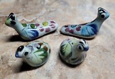 4Tonala Vintage Miniature  Mexico Folk Art Pottery  Hand Painted Birds picture