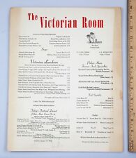 Vintage 1949 The Victorian Room Restaurant Menu Palmer House Chicago picture
