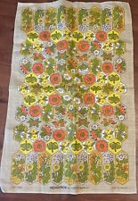 Vintage Ulster Irish Pure Linen Tea Towel “Hedgerow” Flowers Floral 19”X30” picture