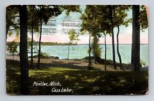 Cass Lake Pontiac Michigan Postcard c1911 picture