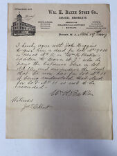 Antique 1897 WM H. Baker Store Co. Estimate Deed Agreement picture