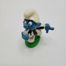 Smurfs Referee Smurf Brainy Blowing Whistle Football 20191 HTF  Vtg PVC Figurine picture