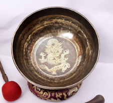 13 inches Chinese Dragon Carving Bowl-Handmade Singing Bowl-Tibetan Healing Gift picture