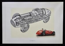 1951 Ferrari 375 Formula 1 D'Alessio Ltd Ed Art Print Cutaway Technical Drawing picture