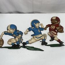 3 pc Vintage 1976 Homco Cast Iron Metal Football Player Wall Hanging Plaque set picture