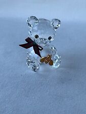 Swarovski Crystal Figurine Kris Bear Frosted Honey Pot & Gold Bumble Bee picture