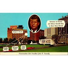 Vintage Postcard President Kennedy's Assassination Site Dallas Texas 1963 picture