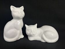 Vintage Pair of White Ceramic Cat Kitty Figurines by Cost Plus Inc. Japan picture