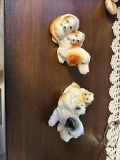 Two Genuine Bone China Dogs / Puppies, Made In Taiwan picture